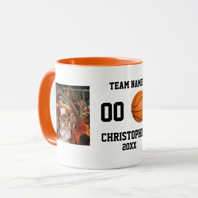 Mug Collage photo personnalisé Basket-ball (Devant gauche)