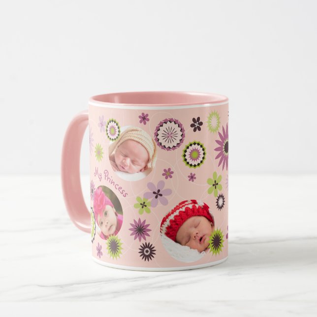 Mug Collage photo personnalisé de la petite fille d'an (Devant gauche)