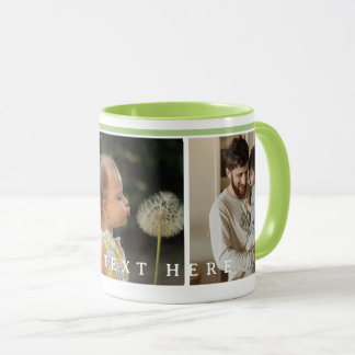Mug Collage photo personnalisé Simple green