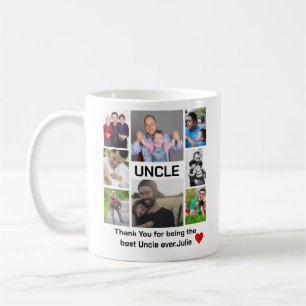 Mug Collage photo Uncle 8 moderne personnalisé