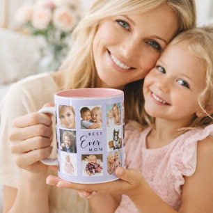 Mug Collage photo violet pour maman