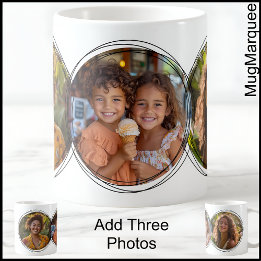 Mug Collage Trois Photos Moderne Blanc C00 Maman Mère