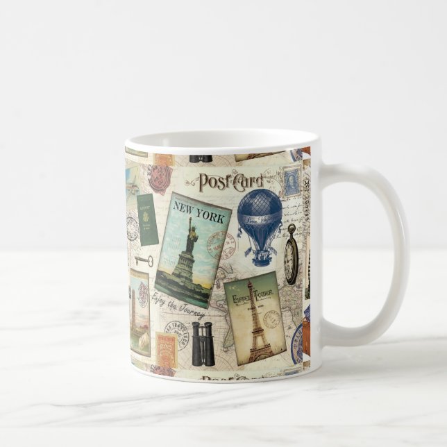 Mug collage vintage moderne de voyage (Droite)