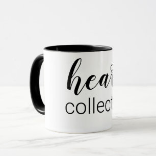 Mug Collecteur de coeur, noir et blanc