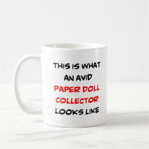 Mug collecteur de poupées en papier, avide