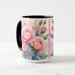 Mug Collection de belles roses roses de luxe moderne