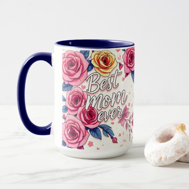 Mug Collection de cadeaux tendance Floral de luxe (Avec donut)