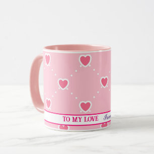 Mug Collection des valentines de coeur populaire rose