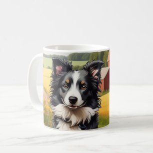 Mug Collie frontalier à la ferme