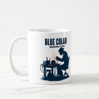 Mug Collier bleu Classe de travail Soudage Fierté