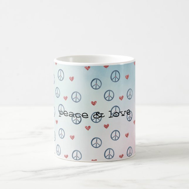 Mug Collier de paix Aqua Pink Yellow Tie Dye (Centre)