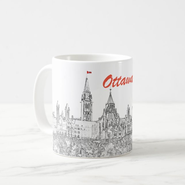 Mug Colline du Parlement à Ottawa - Ontario, Canada (Devant gauche)
