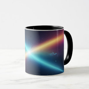 Mug Collision de Lumière Cosmique Espace Lumineux Abst