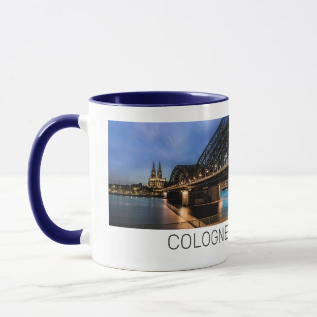 Mug Cologne Cityscape Allemagne Dom Souvenir de nuit (Gauche)