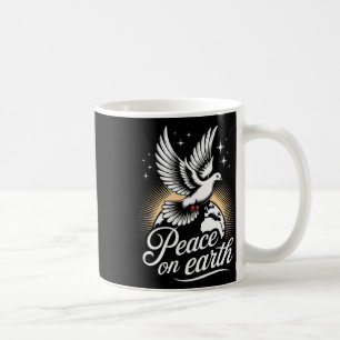 Mug Colombe et globe de la paix sur terre Noël paisibl