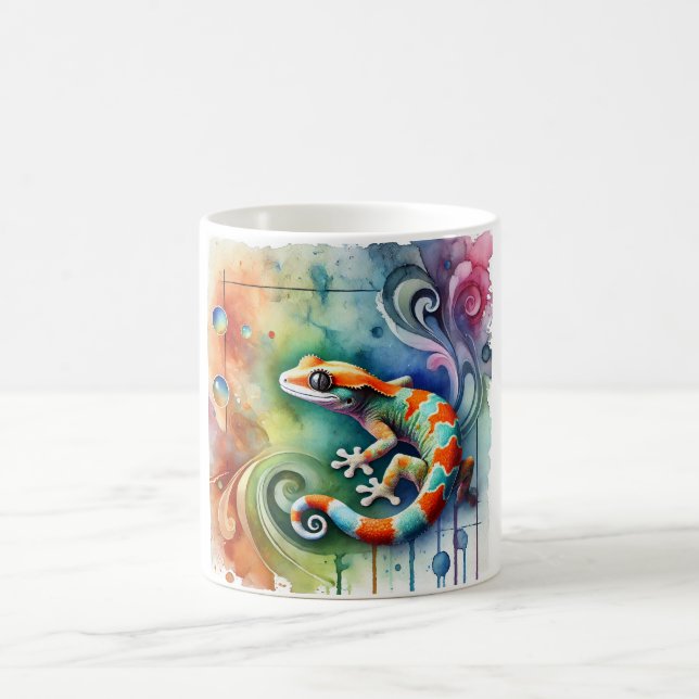 Mug Colombian leaftoed gecko 210724AREF126 - Watercolo (Centre)
