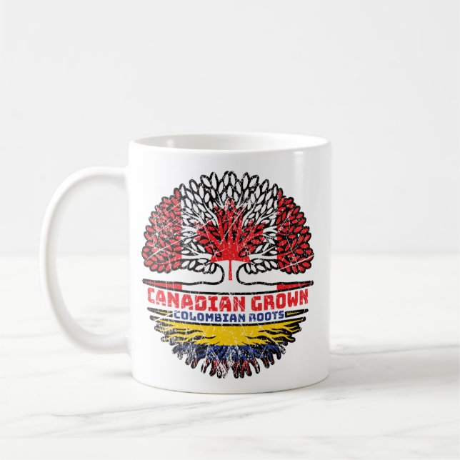 Mug Colombie Drapeau des racines d'arbre du Canada col (Gauche)