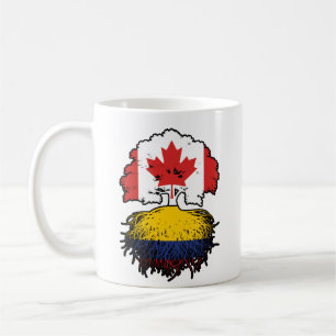 Mug Colombie Drapeau des racines d'arbre du Canada col