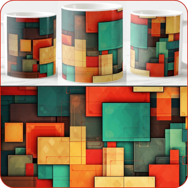 MUG - Color-Blocks in Many Colors (Front) Kaffeetasse (A very colorful Coffee Mug, available in several other sizes ad styles.)