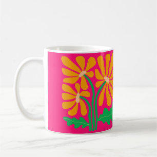 Mug coloré à fleur rétro