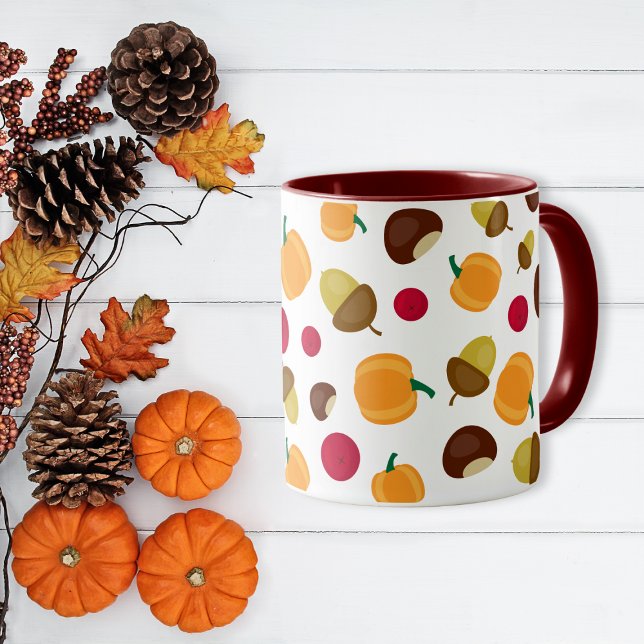 Mug Coloré Automne Citrouille Berries Motif (Créateur téléchargé)