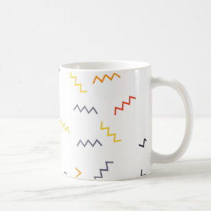 Mug Coloré, fantaisiste, branché, zigzags modernes de