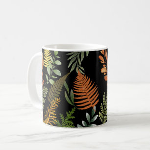 Mug Coloré Foliage botanique de fougères foncées Flora