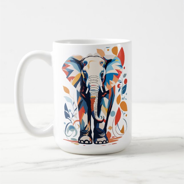Mug Coloré Matisse Inspiré Elephant Design (Gauche)