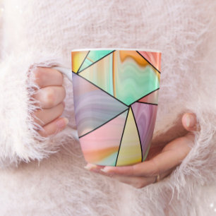 Mug Coloré violet rose sauge vert Marbre élégant