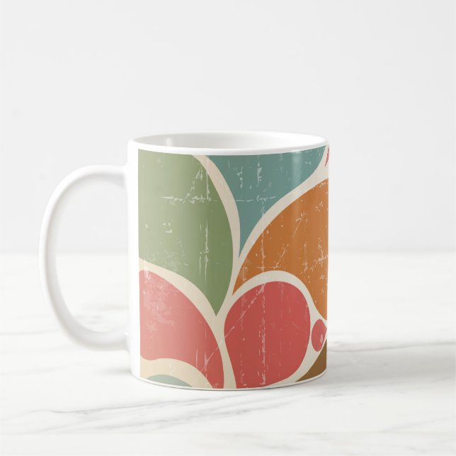 Mug Colorés : Motif rétro Abstrait. (Gauche)