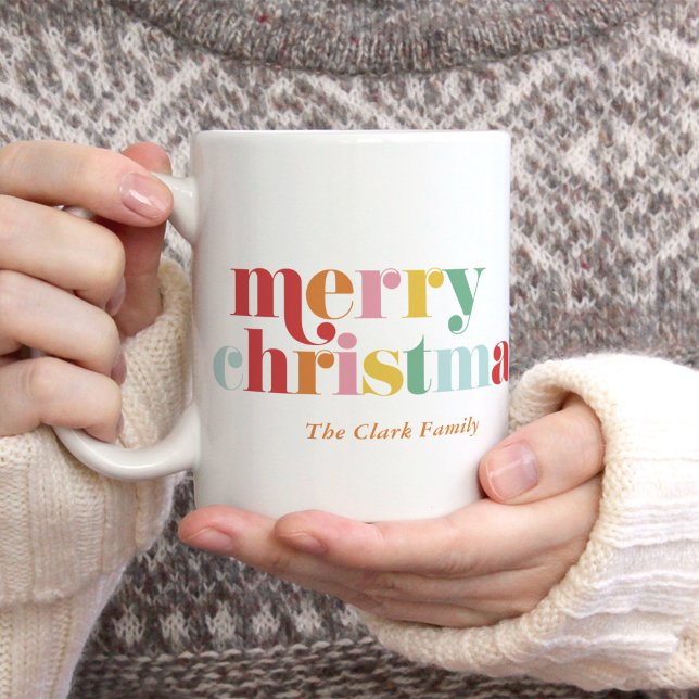 Mug Colorful Bold Letters "Joyeux Noël" Photo (Créateur téléchargé)