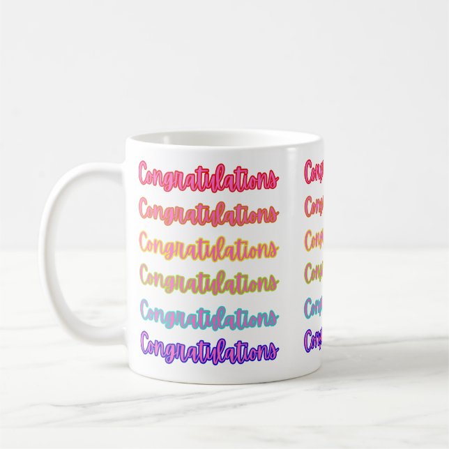 Mug Colorful Félicitations Texte Pour Graduation (Gauche)
