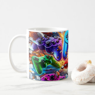 Mug Colorful Neon Joysticks Pattern