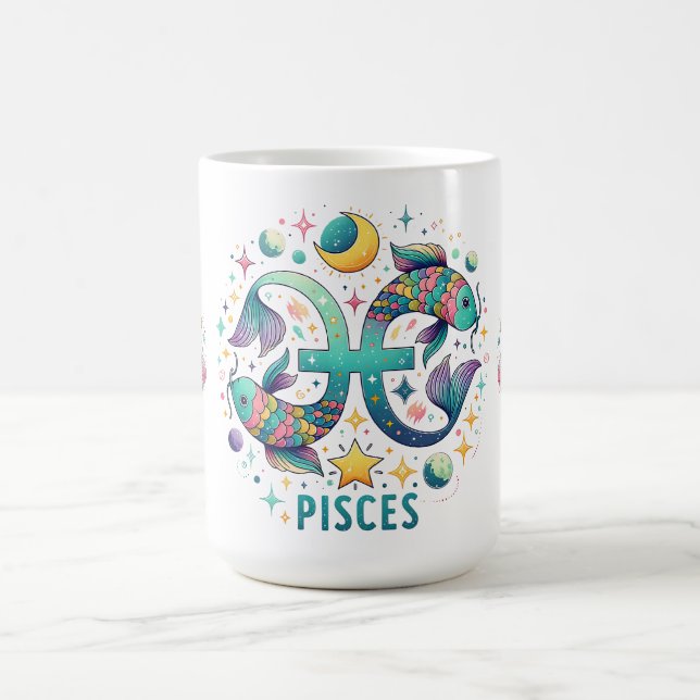 Mug Colorful Pisces Zodiac Fish Astrology (Centre)