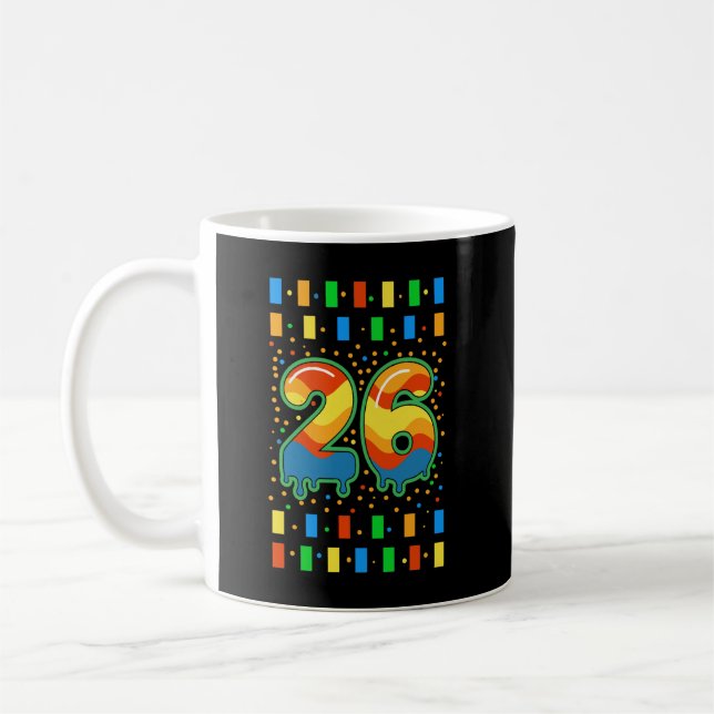 Mug Colorful Rainbow Drip Number 26  (Gauche)