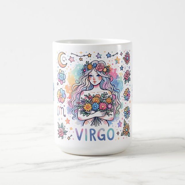 Mug Colorful Virgo Zodiac Astrology Floral (Centre)