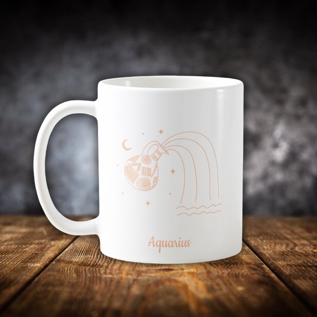 Mug Coloris modifiable Aquarius signe zodiaque (Créateur téléchargé)