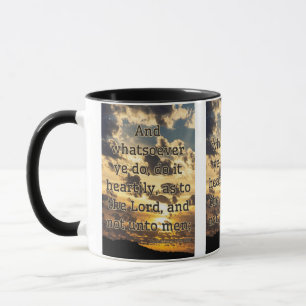 Mug Colossiens 3:23 KJV Bible Verse Pic Deux Tons