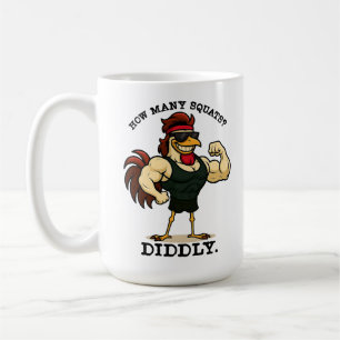 Mug Combien de squats ? Diddly – Funny Rooster Gym