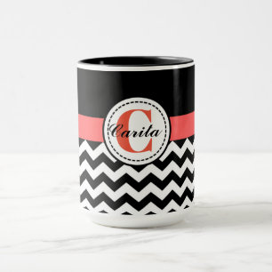 Mug combiné Monogrammé Chevron 15 Oz