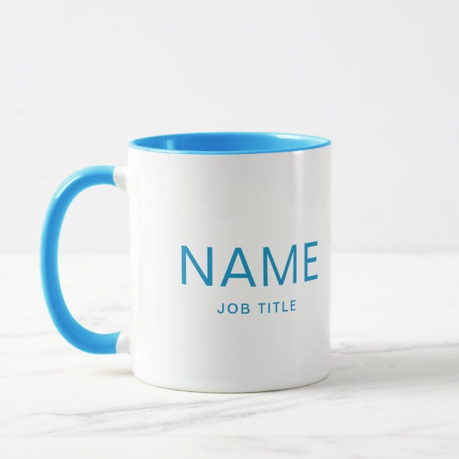 Mug Combo bleu clair personnalisé avec votre nom (Gauche)