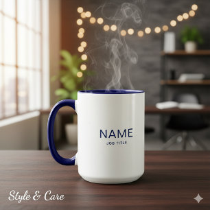 Mug Combo Bleu Marine avec Nom Personnalisé
