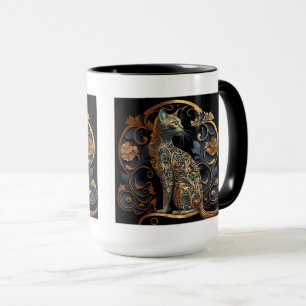 Mug Combo Chat Art Nouveau, 15 oz