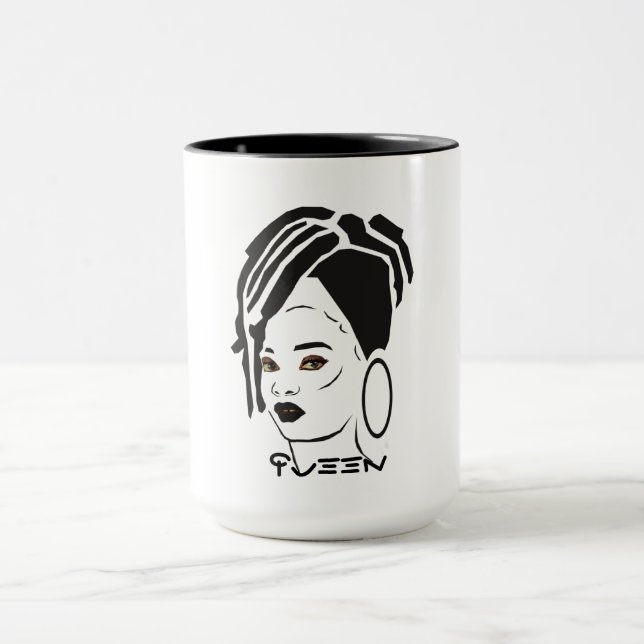 Mug Combo de la reine africaine cool (Centre)