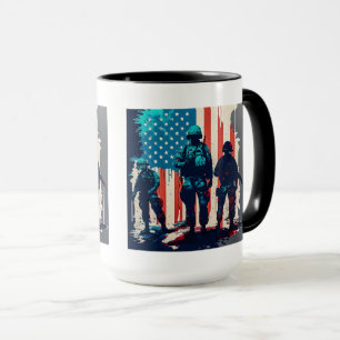Mug combo des soldats américains, 15 oz