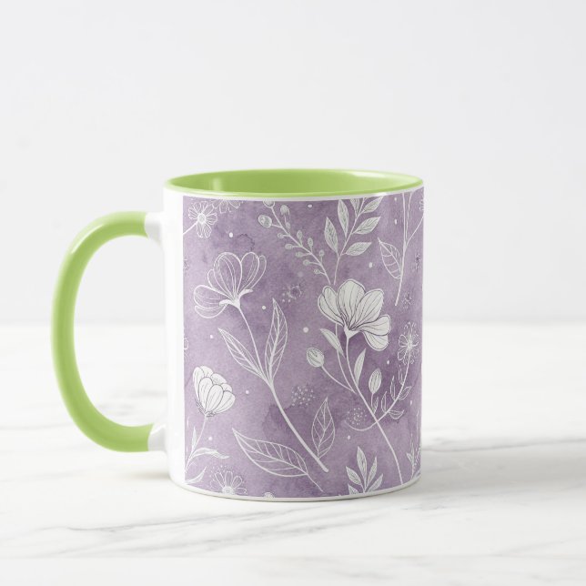 Mug Combo Floral Rêveur avec Base Douce (Gauche)