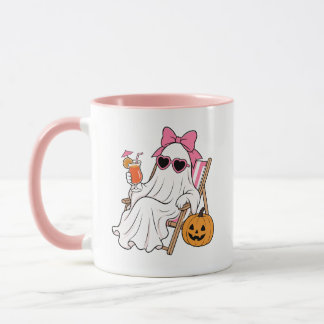 Mug Combo Halloween Plage Fantôme Coquette Rose Mi