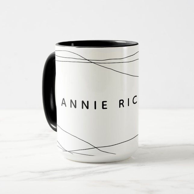 mug combo noir de 15 oz avec nom (Devant gauche)