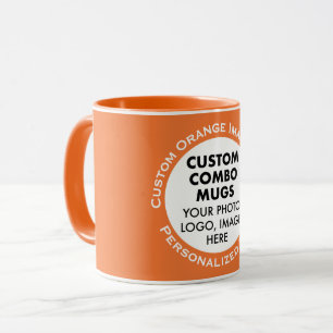 Mug Combo personnalisé avec cadre photo rond + texte o