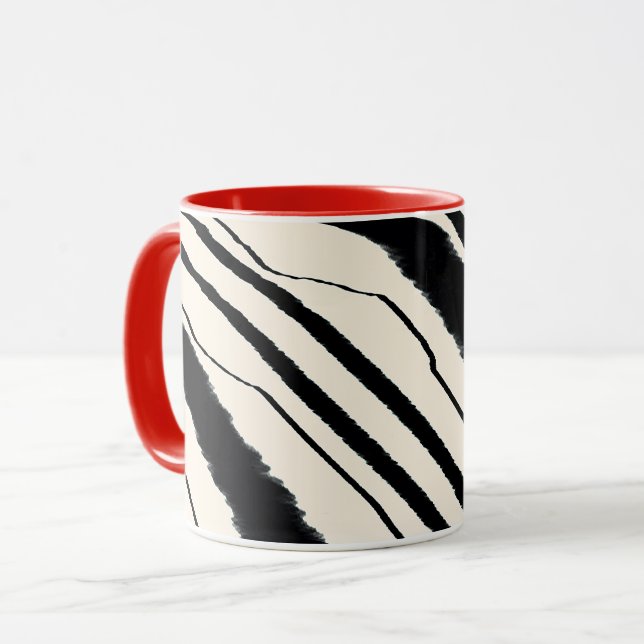 Mug Combo Poster de animal noir rouge (Devant gauche)